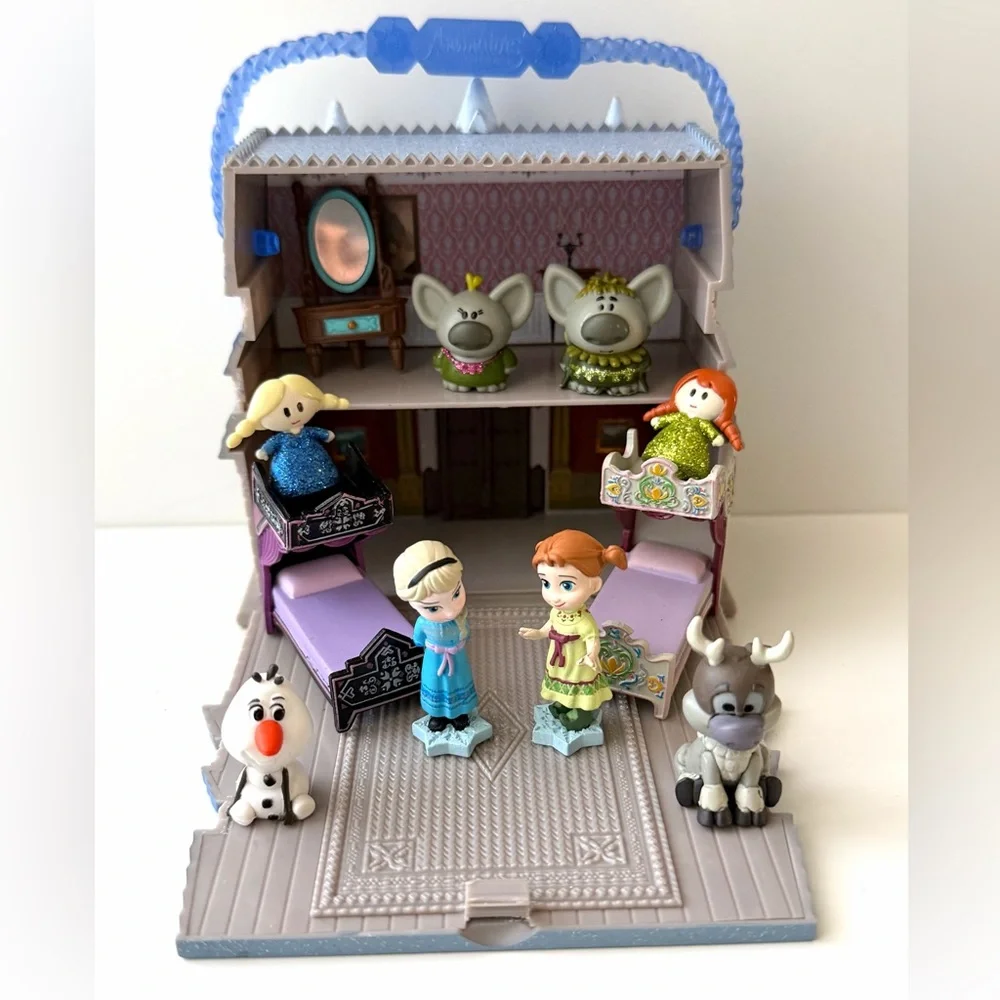 DISNEY Animators' Frozen Ann & Elsa Micro Playset, Disney Collection Littles